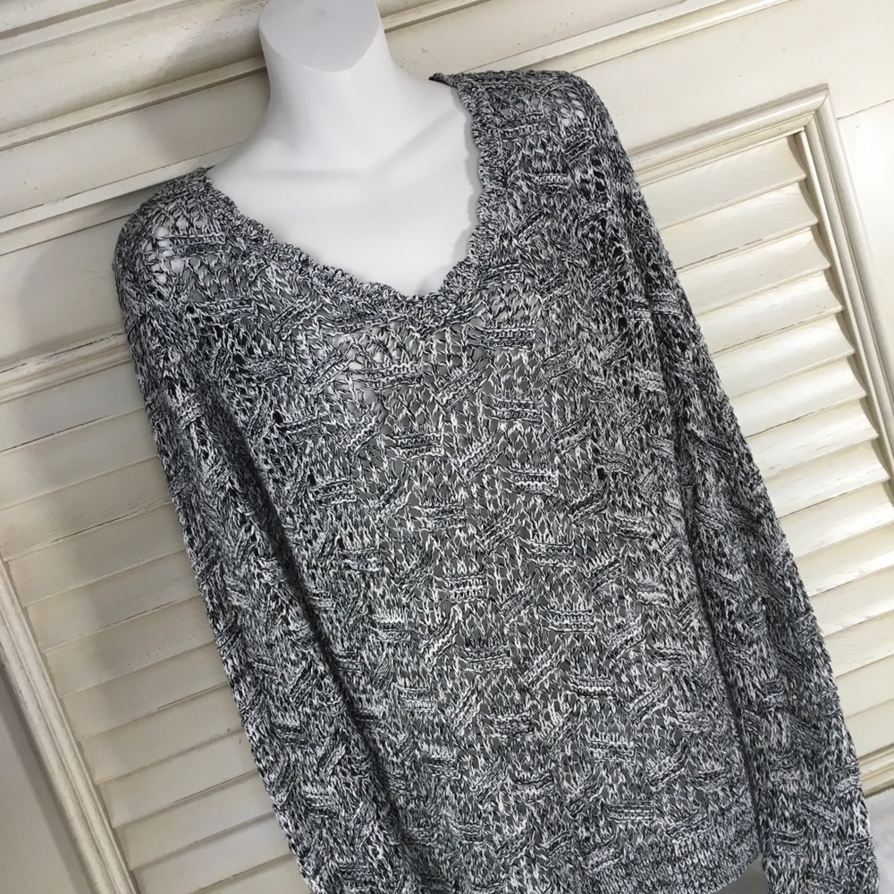 Ann Taylor Loft Crochet Knit Sweater Size M